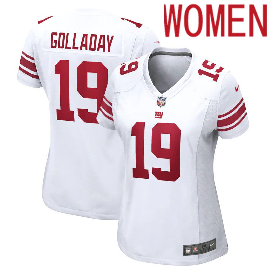 Women New York Giants #19 Kenny Golladay Nike White Game NFL Jersey->women nfl jersey->Women Jersey